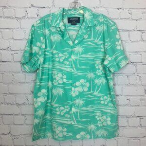 Chubbies Turquoise Hawaiian Floral Short Sleeve Buttondown Shirt Size M